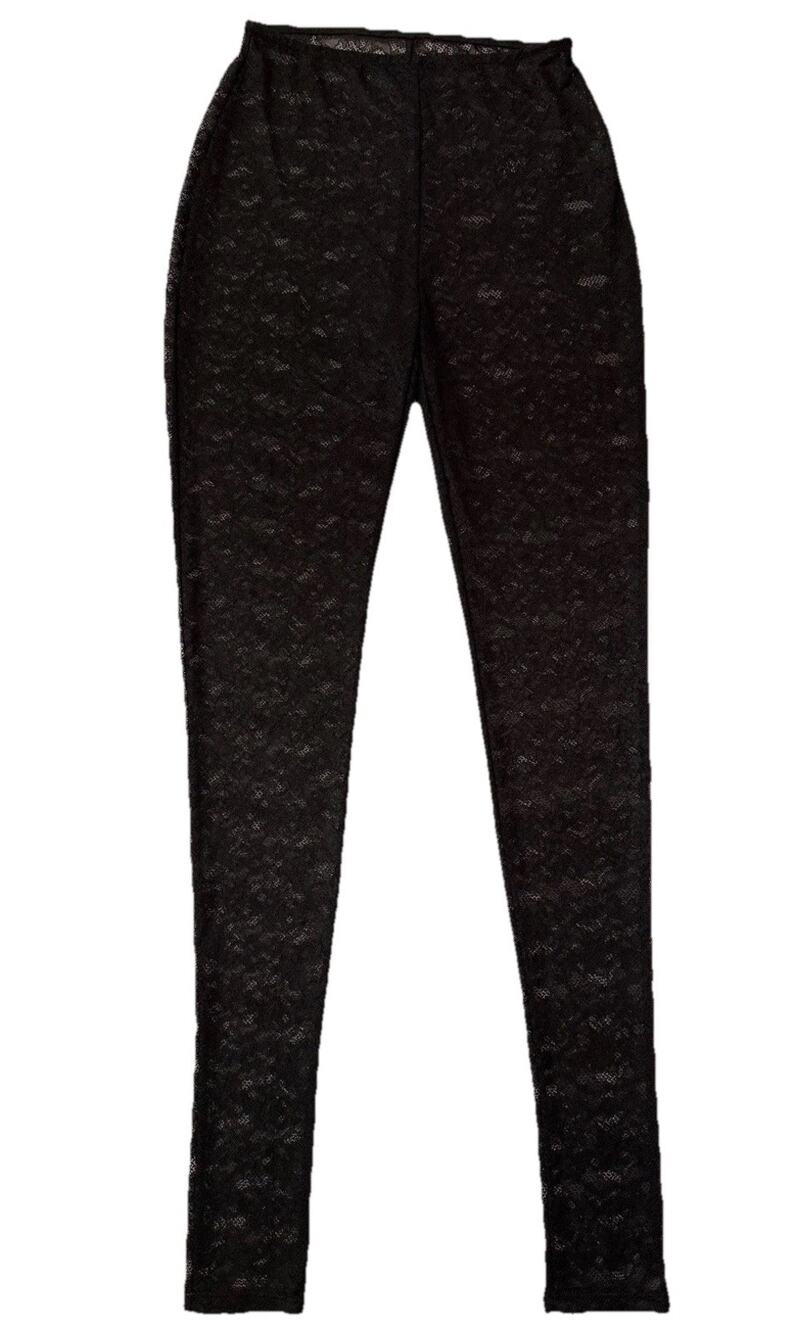 New Sz Small  Na Kd Lace Sexy Black Women’s Leggings Waist 26”-30” From Turkey